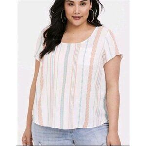 TORRID abbey georgette button back short sleeve blouse size 6 6X Plus Size